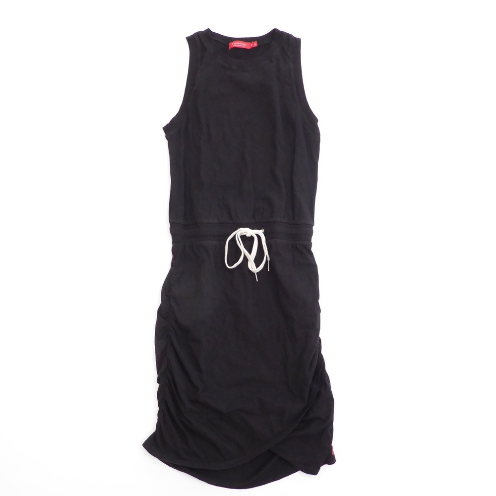 n:philanthropy Rise Sleeveless Mini Dress Womens Black Ruched Drawstring XS